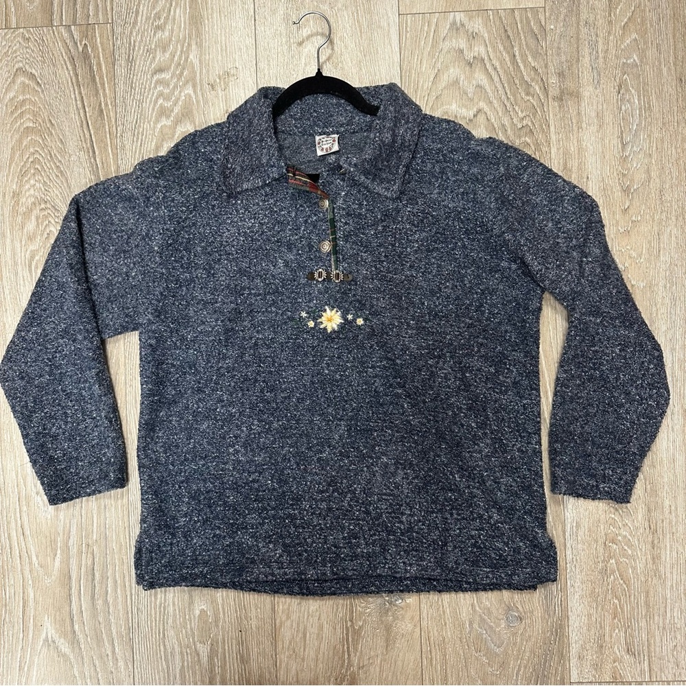 St Peter Trachten blue fleece sweater